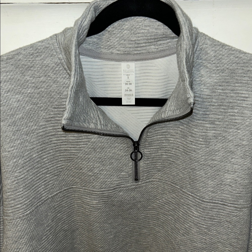 Balance Collection Women's Gray Textured Half-Zip Sweatshirt - Picture 3 of 8